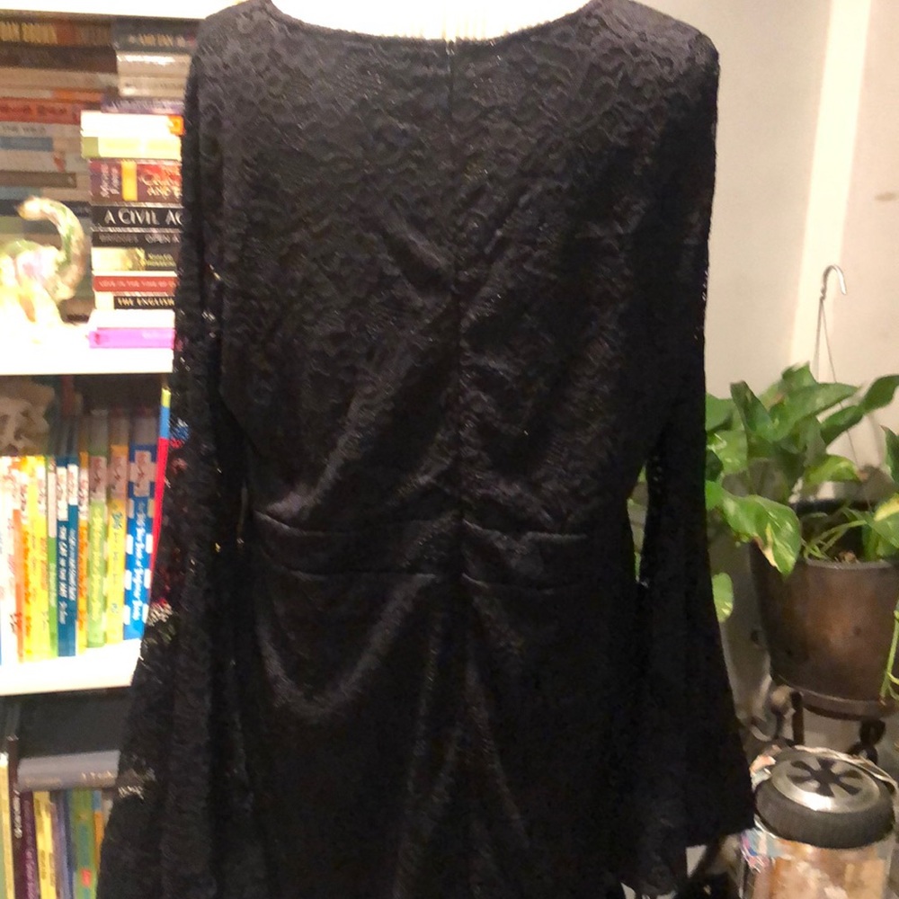 Black Lace Bell Sleeve Dress - Picture 6 of 13